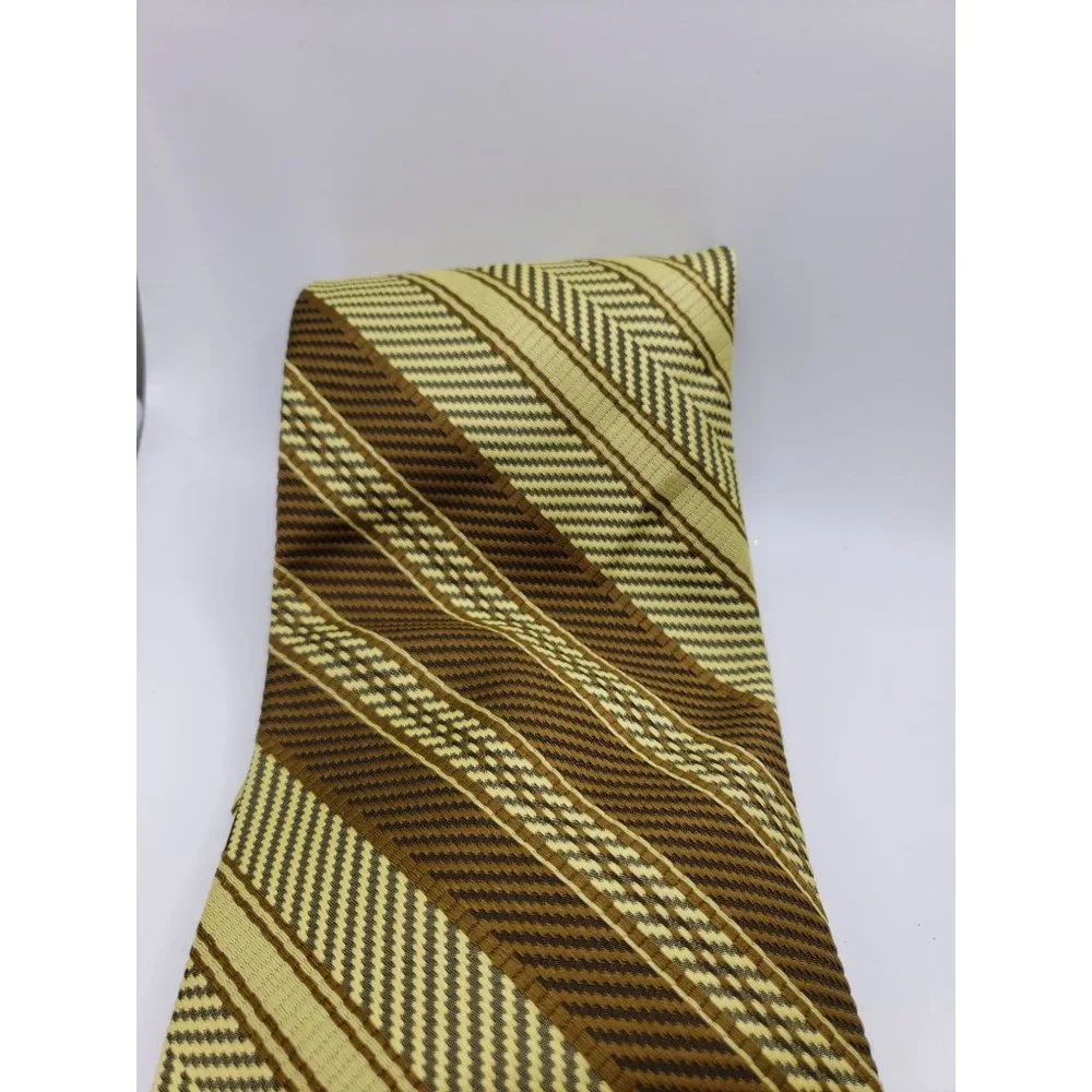 Vintage Sears‎ The Men's Store Green Striped Wide Tie Polyester